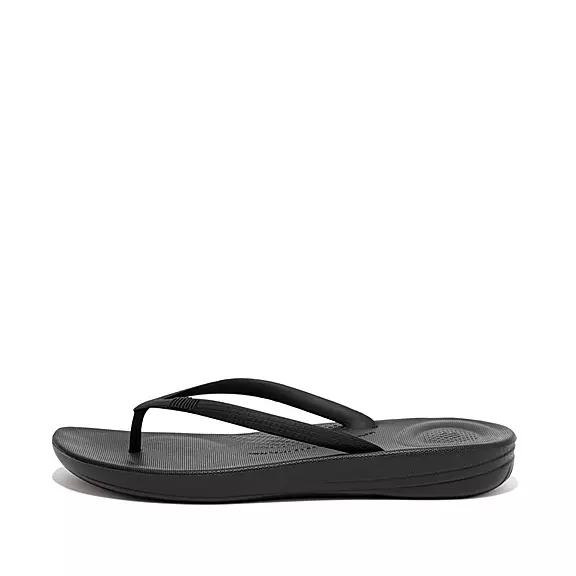 Japonki FitFlop IQUSHION Ergonomic Damskie Czarne | 87113094