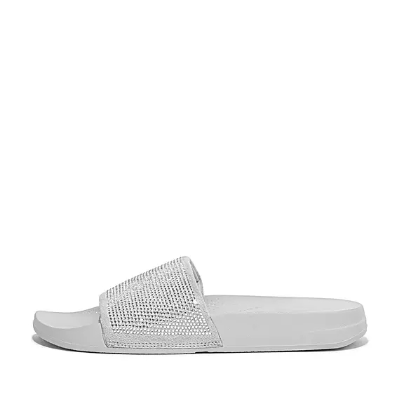 Klapki FitFlop IQUSHION Wody-Resistant Crystal Damskie Srebrne | 44117909