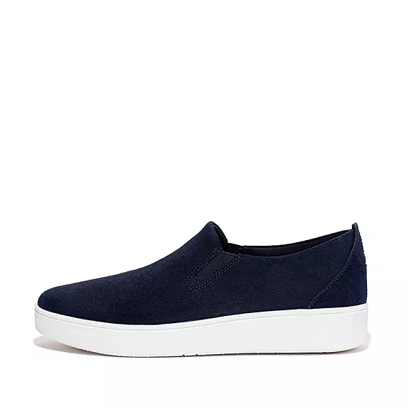 Trampki FitFlop RALLY Zamsz Slip-On Damskie Granatowe | 32614138