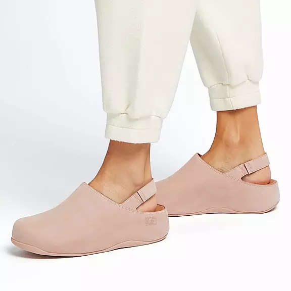 Chodaki FitFlop SHUV Nubuck Back-Paskiem Damskie Beżowe | 65673257