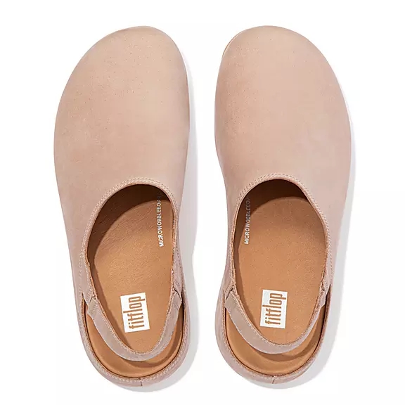 Chodaki FitFlop SHUV Nubuck Back-Paskiem Damskie Beżowe | 65673257