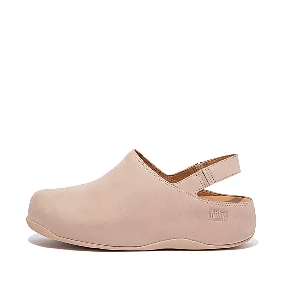 Chodaki FitFlop SHUV Nubuck Back-Paskiem Damskie Beżowe | 65673257