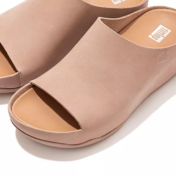 Klapki FitFlop SHUV Nubuck Damskie Beżowe | 79083061