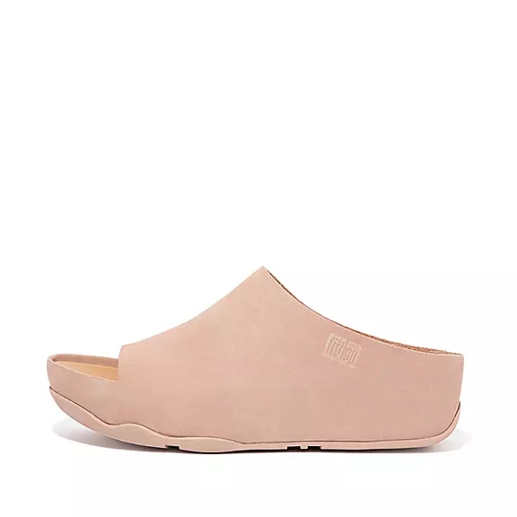 Klapki FitFlop SHUV Nubuck Damskie Beżowe | 79083061