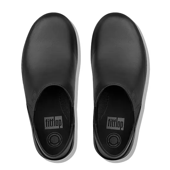 Loafersy FitFlop SUPERLOAFER Skórzane Damskie Czarne | 36276764