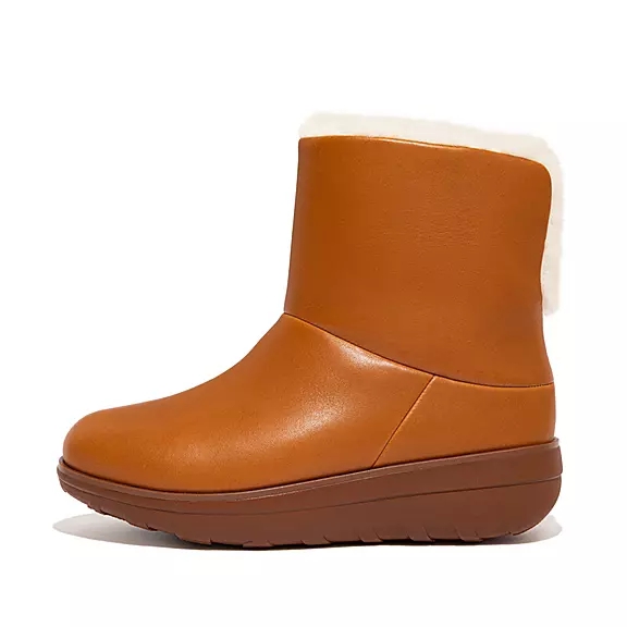 Trzewiki FitFlop MUKLUK SHORTY Nieprzemakalne Shearling-Podszewką Damskie Głęboka Brązowe | 65339986