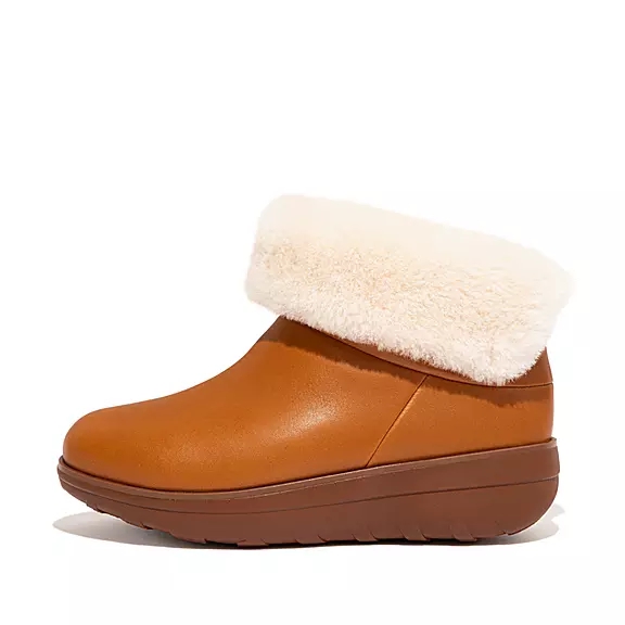 Trzewiki FitFlop MUKLUK SHORTY Nieprzemakalne Shearling-Podszewką Damskie Głęboka Brązowe | 65339986